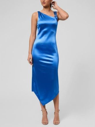 Rachel Roy Nerida Asymmetrical Neck Midi Dress in Bright Blue at Nordstrom, Size X-Small