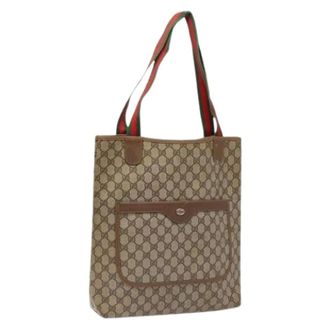 Gucci Pre-owned Tote Bags, female, Beige, Size: ONE SIZE Pre-owned Ophidia front pocket shopper tote