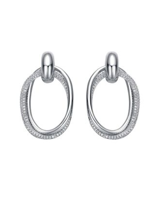Genevive Silver Cz Drop Earrings