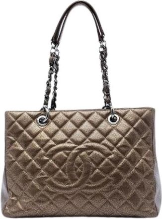 Chanel Pre-owned Grand Shopping Tote - Dames - Vintage Shopper - Bruin - ONE Size - Leer - Vintage