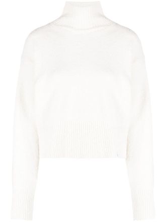 Calvin Klein Jeans boucl&eacute;-design drop shoulder jumper - White