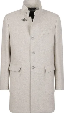Fay Duty Structured Textured Wool-Blend Coat