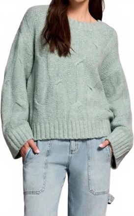 Tribal Cable-Knit Textured Crewneck Sweater In H Silverpine