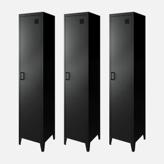 Sweeek Armario Dormitorio Industrial Con 4 Almacenamientos, Set De 3