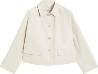 Aspesi Button-up Jas - Dames - Zomerjassen - Beige - M - Katoen - Jassen