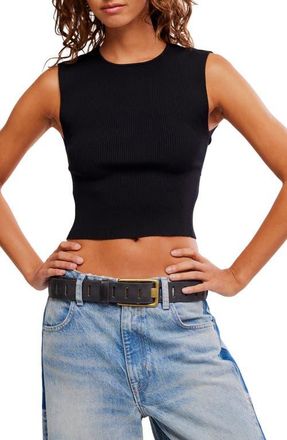 Free People Back to Back Crop Tank in Black at Nordstrom, Size X-Large