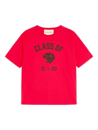 Valentino Garavani panther-print cotton T-shirt - men - Cotton - M - Red