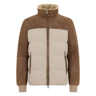 Moorer Jassen, Heren, Beige, L, Leer, Delfo Jacket