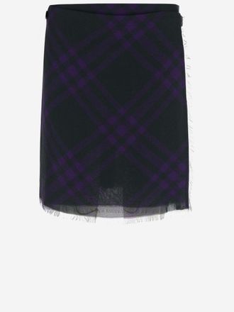 Burberry Multicolor Check Pattern Skirt