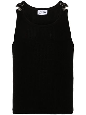 Jean Paul Gaultier ribbed-knit cotton tank top - Black