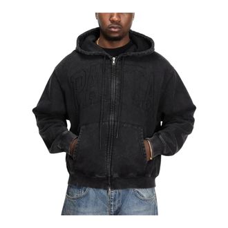 Patta Loopback Logo Zip Hooded Sweater - Heren - Vesten met rits - Zwart - M - Katoen - Hoodies & sweatvesten
