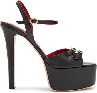 Valentino Garavani Crasher 145 Leather Sandals - Black - 40 (IT40 / UK7)