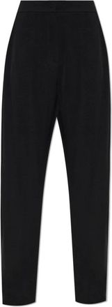 Emporio Armani Broeken met zakken - Dames - Straight fit broeken - Zwart - S - Leer - Broeken