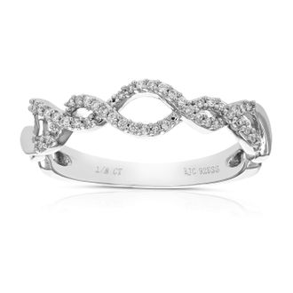 Vir Jewels 1/8 cttw Lab Grown Diamond Wedding Band in Sterling Silver For Women