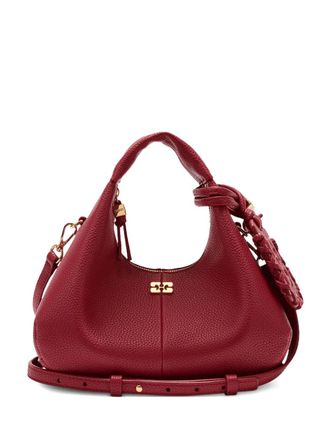Ganni leather shoulder bag - Red