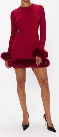 Show me your Mumu Fran Dress In Cranberry Rib With Faux Fur