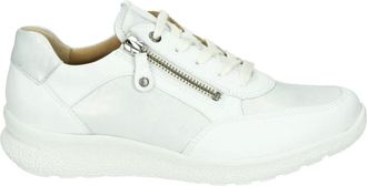 Hartjes Schoenen, Dames, Wit, 40 EU, Leer, Sportieve Lage Damesschoenen Wit Patroon