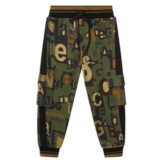 Dolce & Gabbana Boys Logo Military Trousers - male - Dolce & Gabbana - Sweatpants - Green - 6 Y - Kids