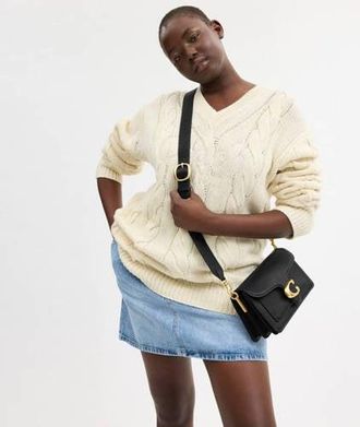 Coach leren schoudertas Tabby 26 zwart