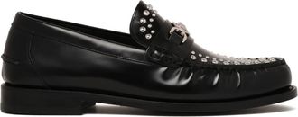 Versace Medusa 95 Embellished Loafers - Heren - Loafers - Zwart - 42 EU - Leer - Schoenen