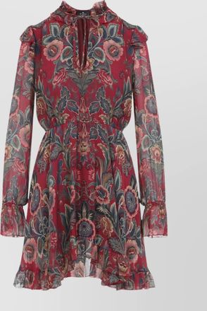 Etro ruffled hem mini dress
