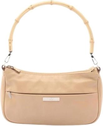 Gucci Pre-owned Vintage Schoudertas - Dames - Vintage Schoudertas - Beige - ONE Size - Leer - Vintage