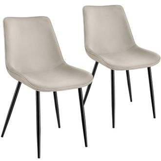 TecTake Dining Chair Monroe Set Of 2 - Cream | Size: 2 Pack