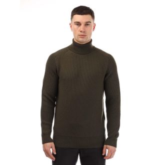 HUGO BOSS Mens Manuello Sweater in Green Wool - Size X-Large
