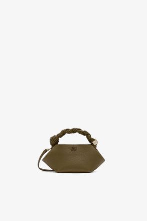 Ganni Green Mini Bou Bag in Grained