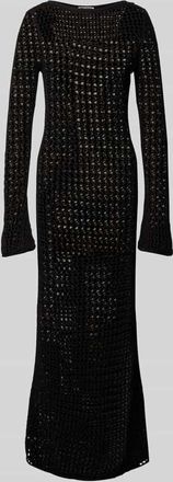 Review Maxikleid mit geripptem U-Boot-Ausschnitt in Black, Gr&ouml;&szlig;e XS