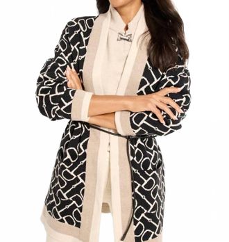 Nic+Zoe Blythe Belted Equestrian Jacket In Neutral Multi