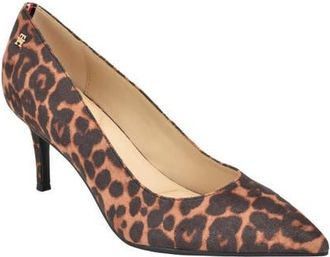 Tommy Hilfiger Motley Faux Leather Pump in Tan Multi Leopard at Nordstrom, Size 8.5