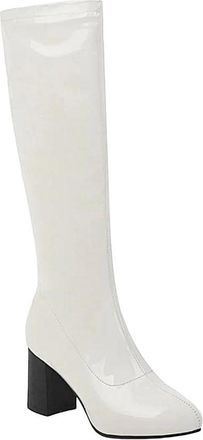 Generic Womens Patent Leather Knee High Boots Long Booties Winter Style For Ladies Large Size