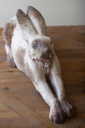 Kalalou Faux Concrete Rabbit - Laying
