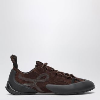 Loewe Sneaker Grip marrone in pelle di vitello scamosciata
