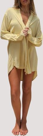 Stone Fox Swim Mimi Relaxed Fit Button-Up Cover-Up Shirtdress in Horchata at Nordstrom, Size X-Small/small