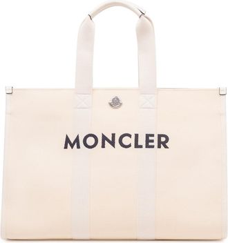 Moncler White Logo Large Tote