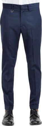 Golden Craft 1957 Blue Wool-Blend Stretch Pants