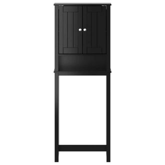 Berkfield Home Over-the-Toilet Storage BERG Black 60x27x164.5 cm Solid Wood