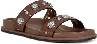 Azalea Wang Storge Slide Sandal in Brown at Nordstrom, Size 10