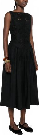 Stine Goya Womens Embroidered Midi Dress In Black