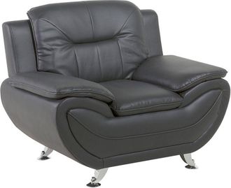Beliani Armchair LEIRA Faux Leather Grey