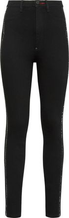 Philipp Plein Super High Waist Jegging Rock logo Crystal