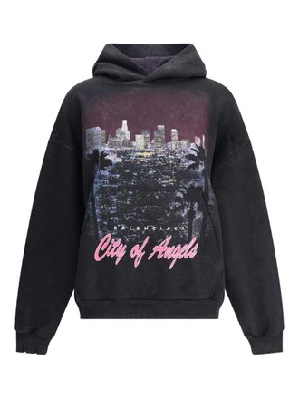 Balenciaga Los Angeles cityscape hoodie - women - Cotton - M - Black