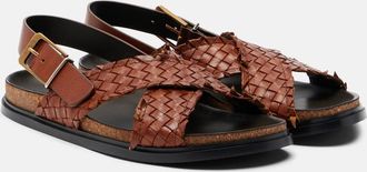 The Row Buckle leather slingback sandals