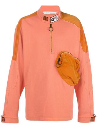 Off-white Coltrui met contrasterende vlakken - Oranje