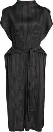 Issey Miyake Black Pleats Please Confetti Bits Mock Neck dress Size L