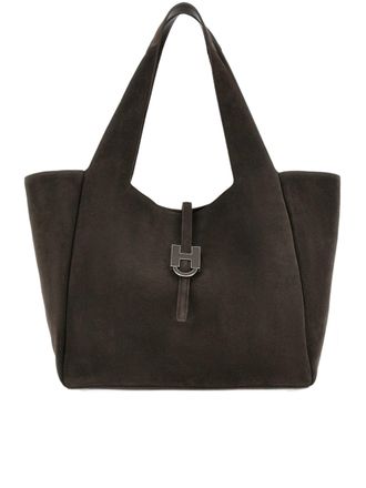 Hogan Brown Premium Soft Suede Tote Bag