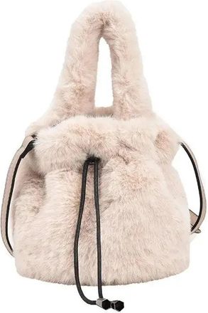 Generic Womens Plush Bags Plush Single Shoulder Bag Versatile Small Bucket Handbag Womens Autumn Winter(Color 02)