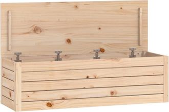 vidaXL Caja De Almacenaje Madera Maciza De Pino 109x36,5x33 Cm Vidaxl